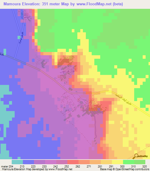 Mamoura,Algeria Elevation Map
