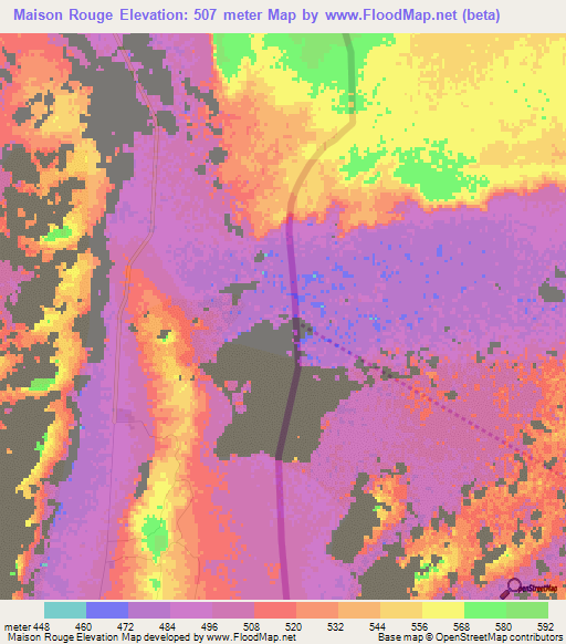 Maison Rouge,Algeria Elevation Map