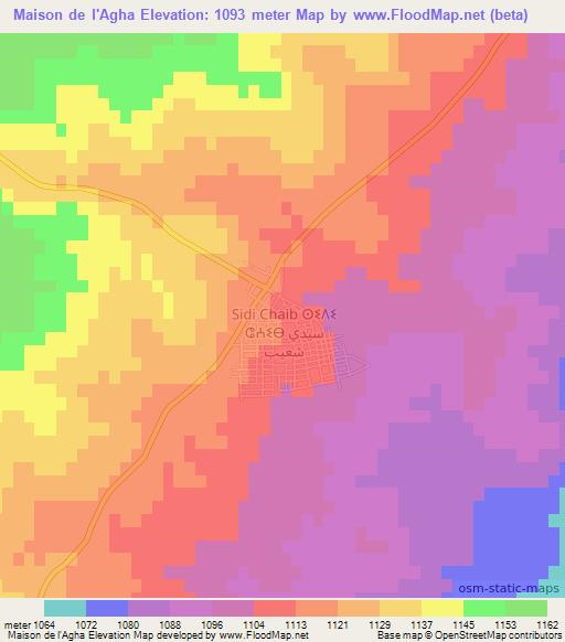 Maison de l'Agha,Algeria Elevation Map