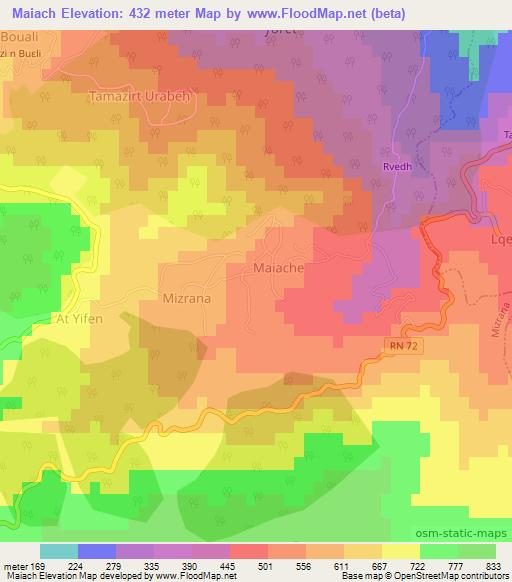 Maiach,Algeria Elevation Map