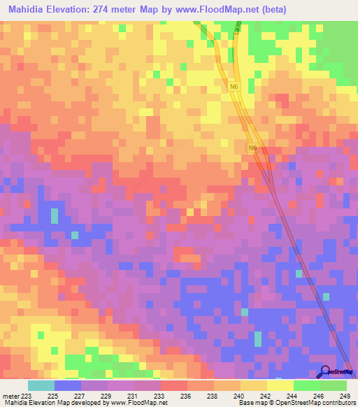Mahidia,Algeria Elevation Map
