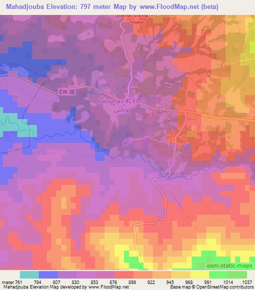 Mahadjouba,Algeria Elevation Map