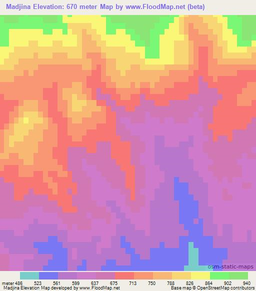 Madjina,Algeria Elevation Map