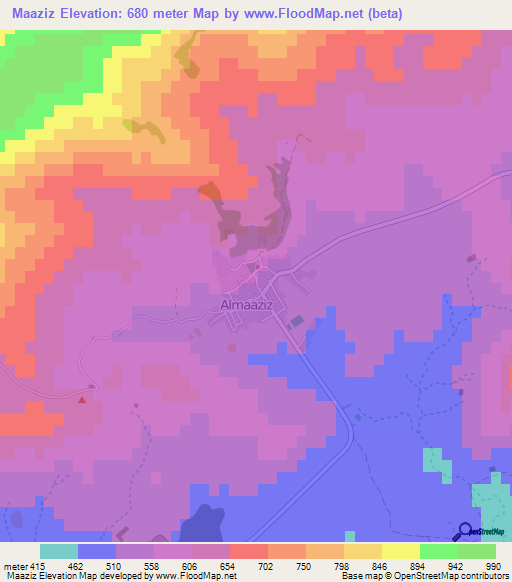 Maaziz,Algeria Elevation Map