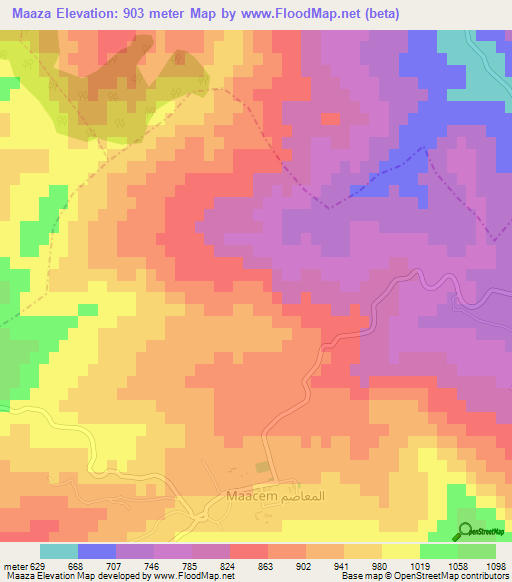 Maaza,Algeria Elevation Map