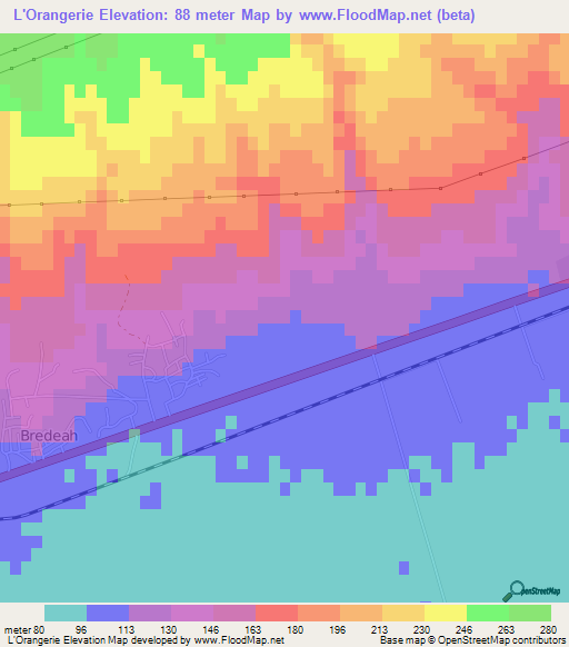 L'Orangerie,Algeria Elevation Map