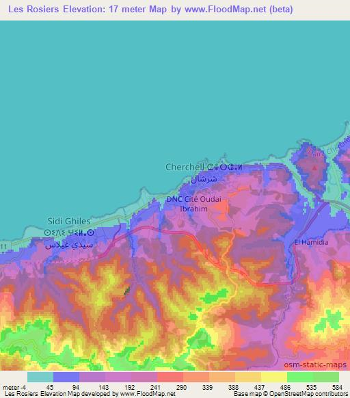 Les Rosiers,Algeria Elevation Map