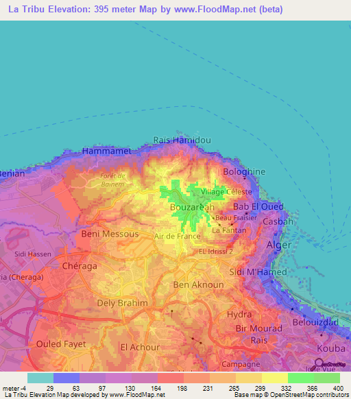 La Tribu,Algeria Elevation Map