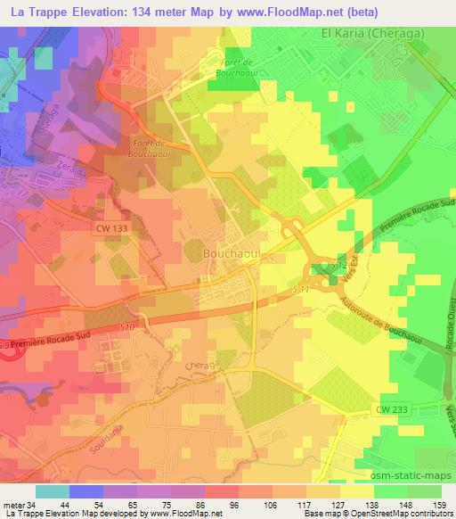 La Trappe,Algeria Elevation Map