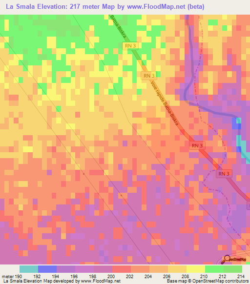 La Smala,Algeria Elevation Map