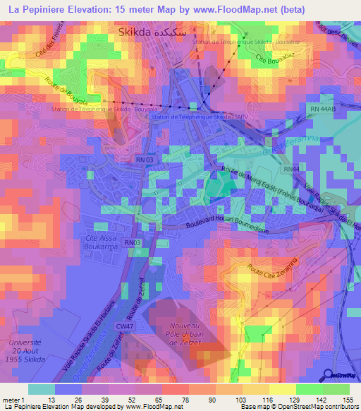 La Pepiniere,Algeria Elevation Map
