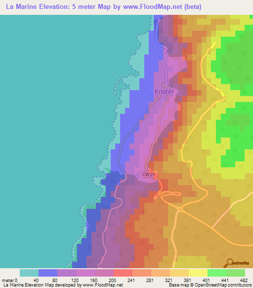 La Marine,Algeria Elevation Map