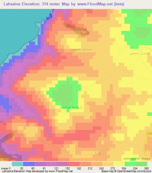 Lahsaina,Algeria Elevation Map
