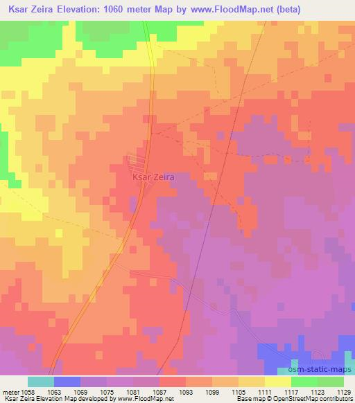 Ksar Zeira,Algeria Elevation Map