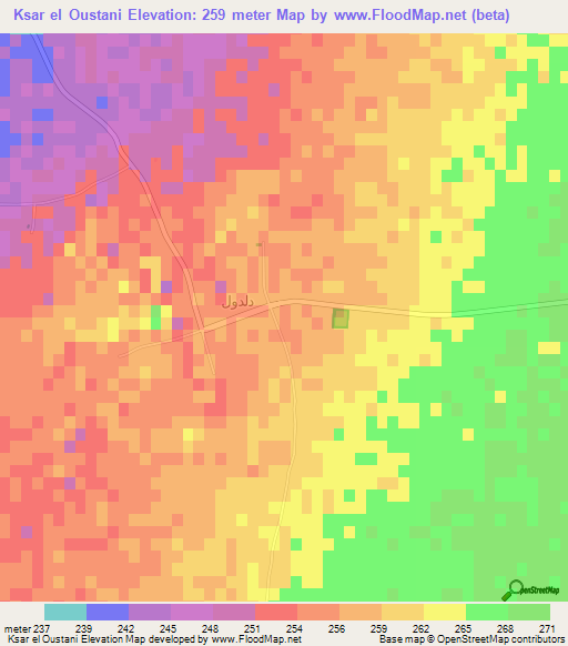 Ksar el Oustani,Algeria Elevation Map