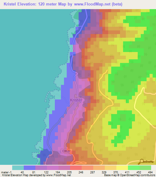Kristel,Algeria Elevation Map