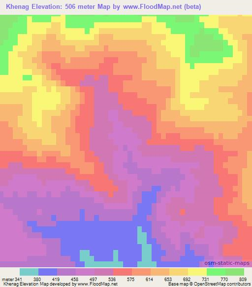 Khenag,Algeria Elevation Map