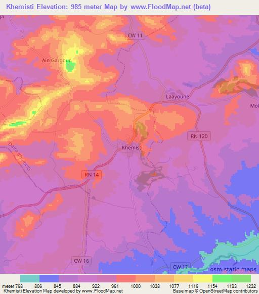 Khemisti,Algeria Elevation Map
