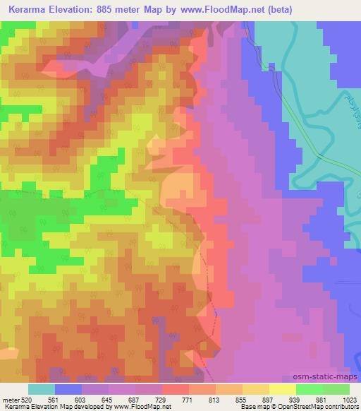 Kerarma,Algeria Elevation Map