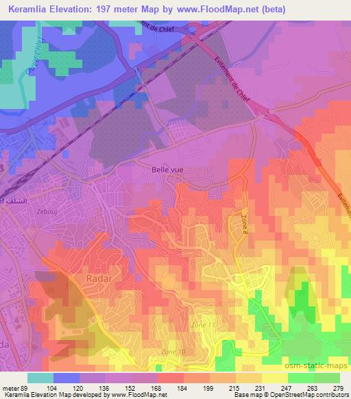 Keramlia,Algeria Elevation Map