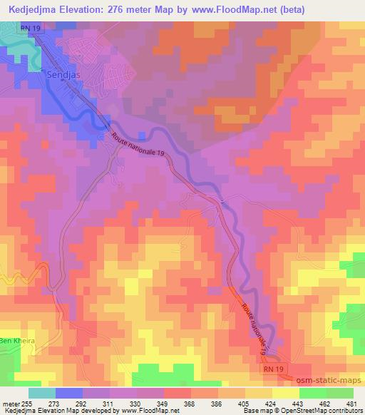 Kedjedjma,Algeria Elevation Map