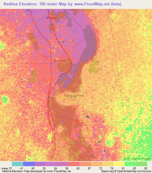 Kedima,Algeria Elevation Map