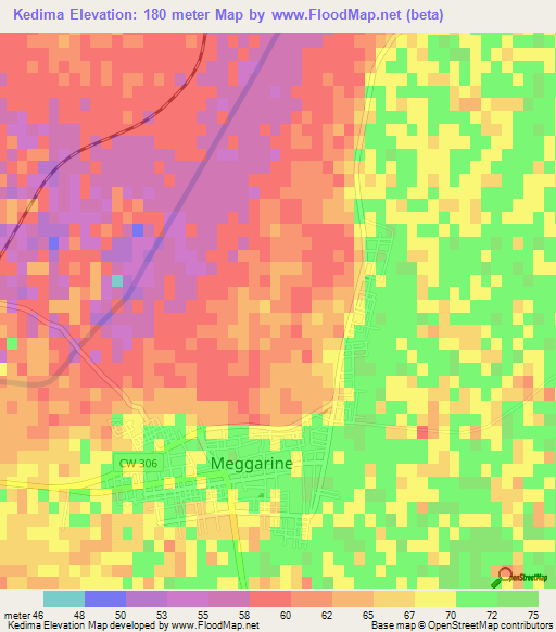 Kedima,Algeria Elevation Map