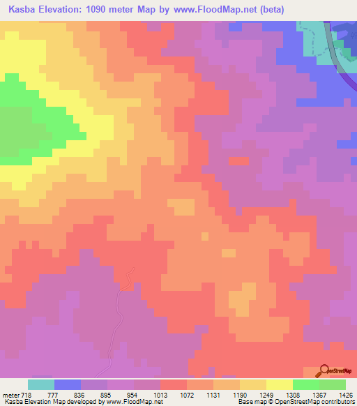 Kasba,Algeria Elevation Map