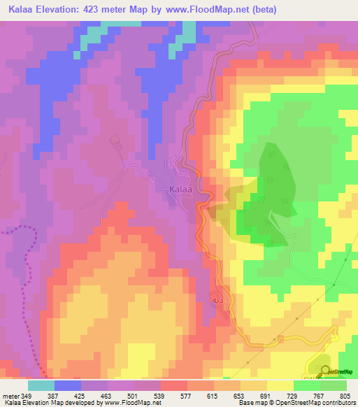 Kalaa,Algeria Elevation Map