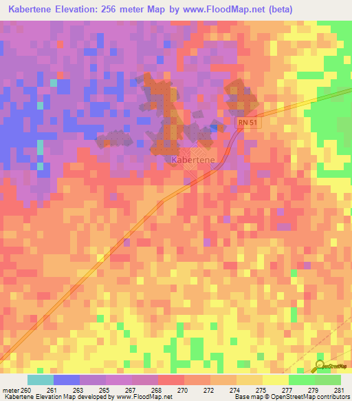 Kabertene,Algeria Elevation Map