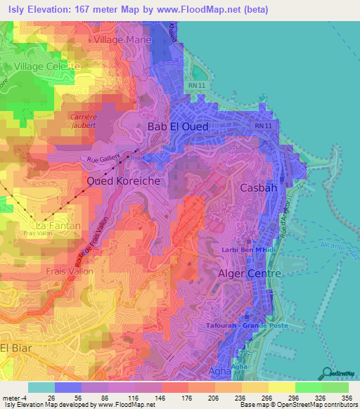 Isly,Algeria Elevation Map