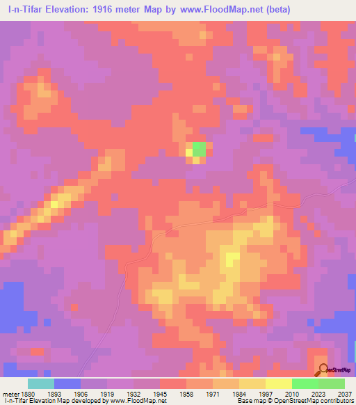 I-n-Tifar,Algeria Elevation Map