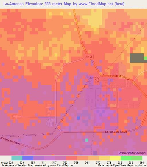 I-n-Amenas,Algeria Elevation Map