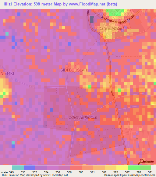 Illizi,Algeria Elevation Map
