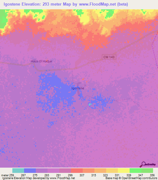 Igostene,Algeria Elevation Map