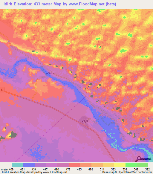 Idirh,Algeria Elevation Map