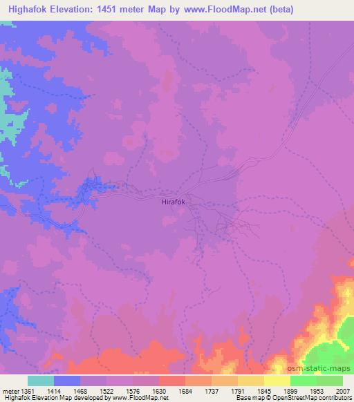 Highafok,Algeria Elevation Map