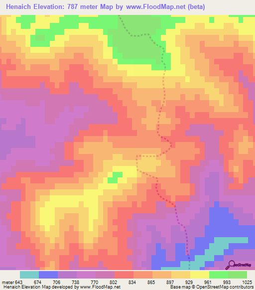 Henaich,Algeria Elevation Map