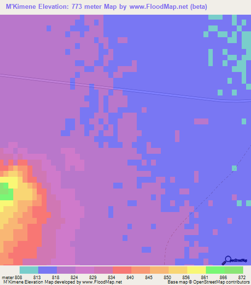 M'Kimene,Algeria Elevation Map