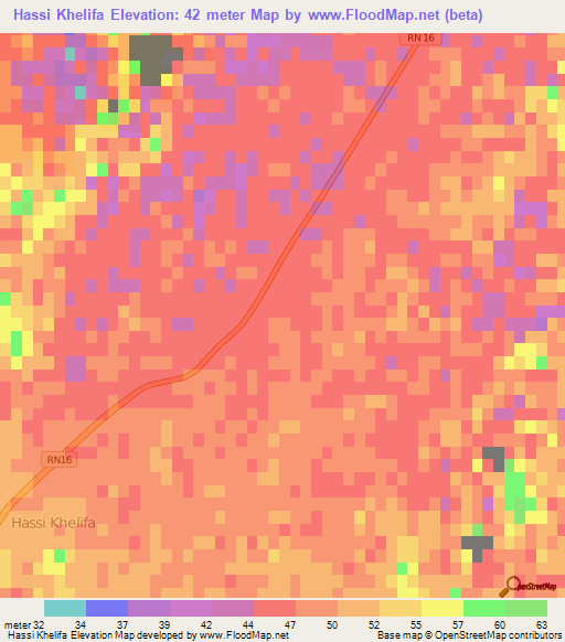 Hassi Khelifa,Algeria Elevation Map