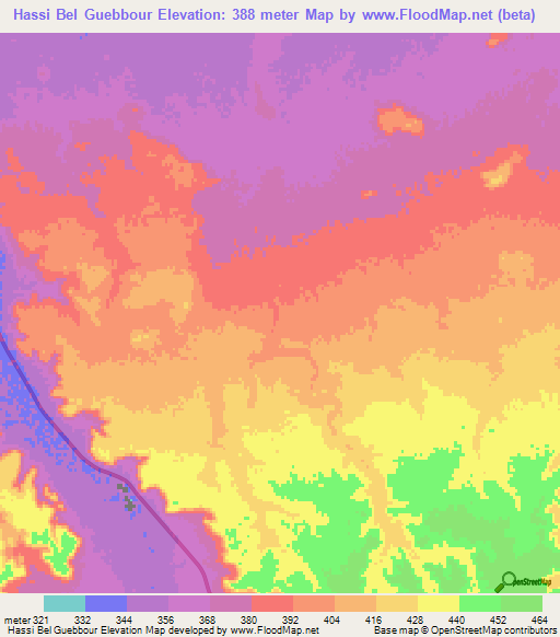 Hassi Bel Guebbour,Algeria Elevation Map