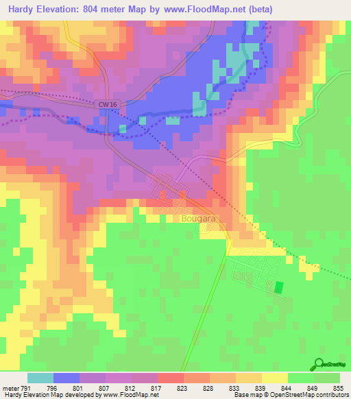 Hardy,Algeria Elevation Map