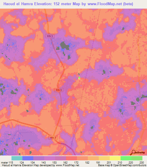 Haoud el Hamra,Algeria Elevation Map