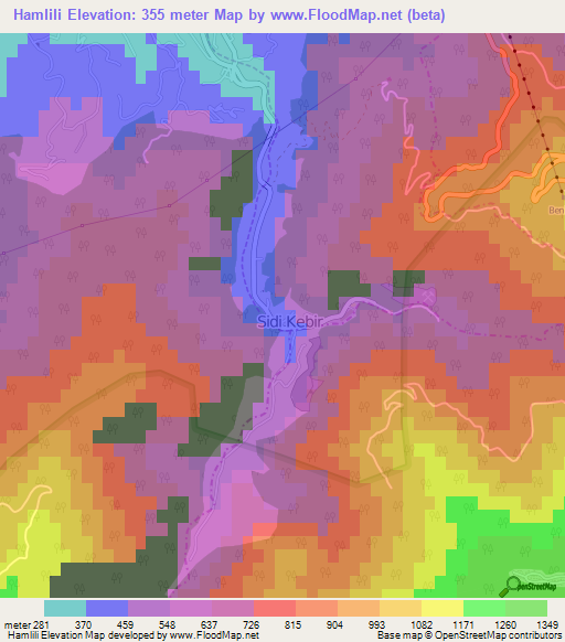 Hamlili,Algeria Elevation Map