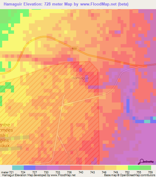 Hamaguir,Algeria Elevation Map