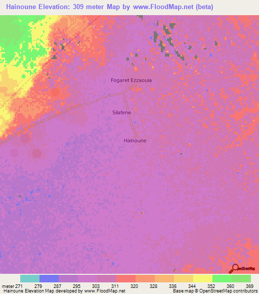 Hainoune,Algeria Elevation Map
