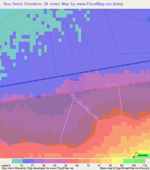 Bou Henni,Algeria Elevation Map