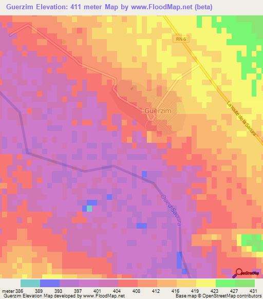 Guerzim,Algeria Elevation Map