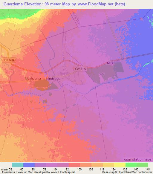 Guerdema,Algeria Elevation Map