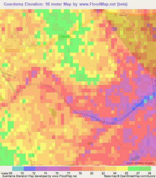 Guerdema,Algeria Elevation Map